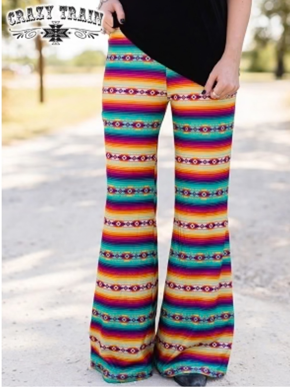 Crazy Train "Highway Hippie" Western Wide Leg Flare Pants